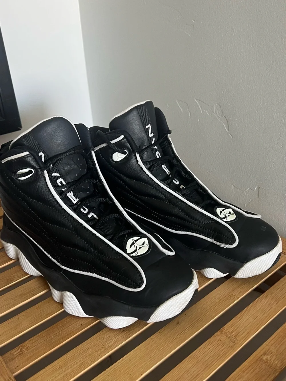 Jordan Men's Black and White High-Top Athletic Sneakers